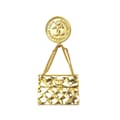 Pikkukuva 1 / 4: Pre-owned Chanel Gold Plated CC Quilted Flap Bag Brooch Gold