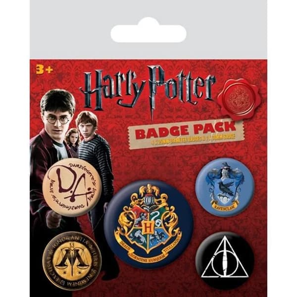 Märken - Pyramid International - Hogwarts - Paket om 5 - Diameter 2,5 cm och 3,8 cm - Blandat