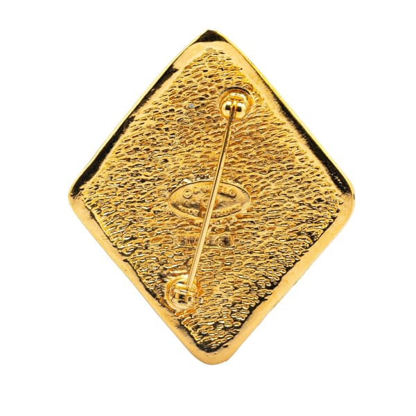 Pre-owned Chanel Gold Plated CC Rhombus Brooch Gold