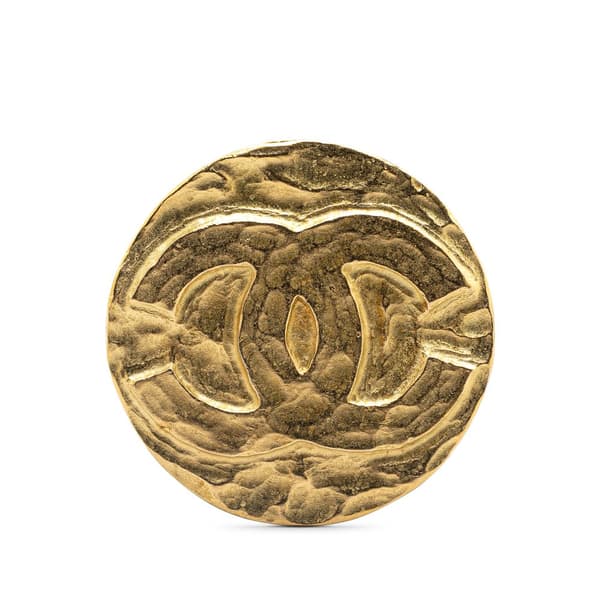 Pre-owned Chanel Gold Plated CC Brooch Gold