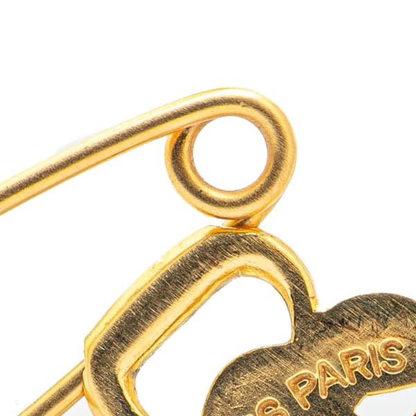Pre-owned Hermès Gold Plated Bijouterie Fantaisie Horse Safety Pin Brooch Gold