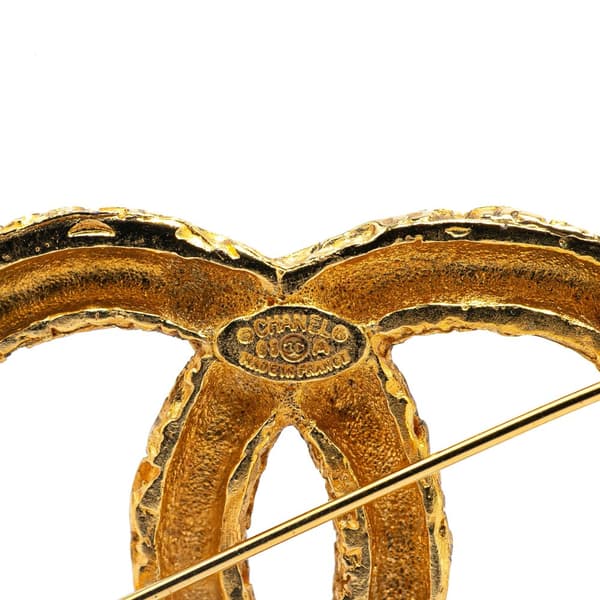 Pre-owned Chanel Gold Plated CC Brooch Gold