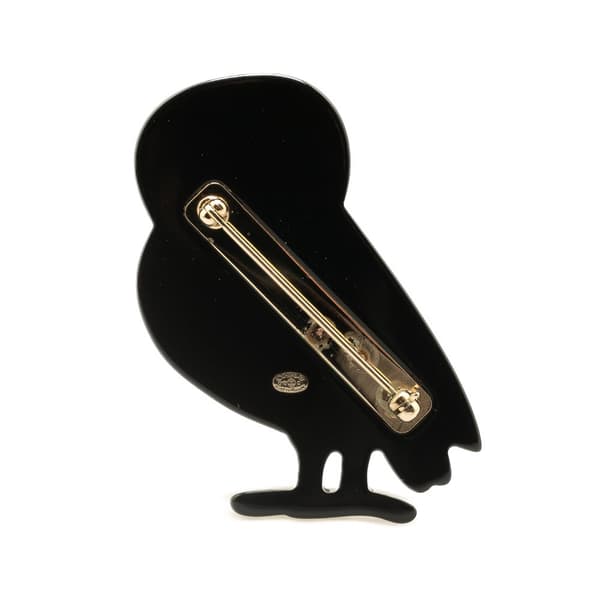 Pre-owned Chanel Resin and CC Crystal Owl Brooch Pink