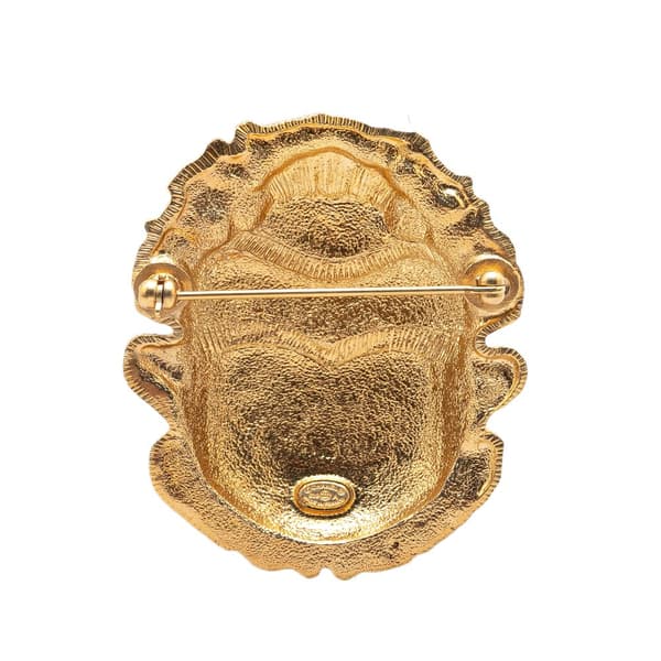 Pre-owned Chanel Gold Plated CC Beetle Brooch Gold