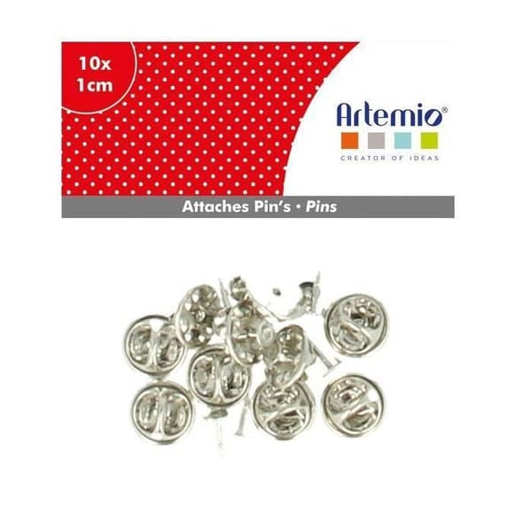 Stiftfäste 1cm 10 stycken - Artemio Silver - Metall