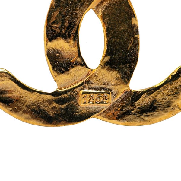 Pre-owned Chanel Gold Plated CC Brooch Gold