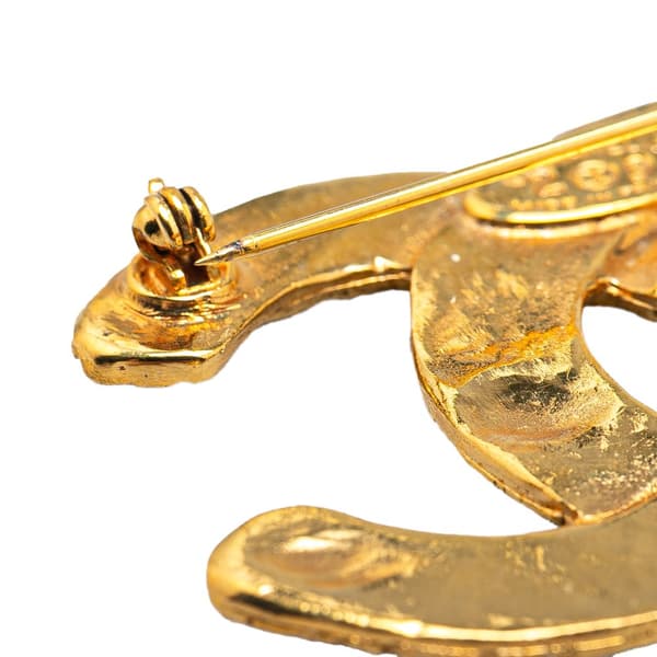 Pre-owned Chanel Gold Plated CC Brooch Gold