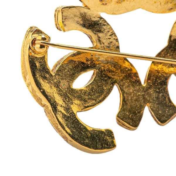 Pre-owned Chanel Gold Plated Triple CC Brooch Gold
