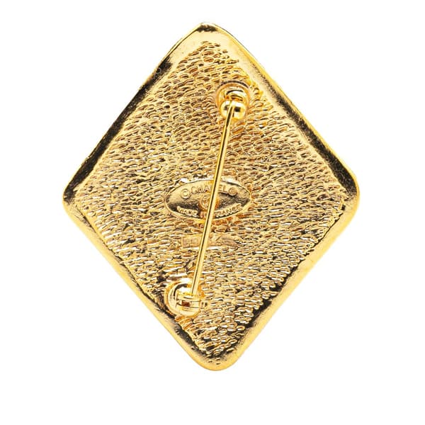 Pre-owned Chanel Gold Plated CC Diamond Brooch Gold