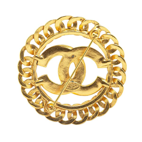 Pre-owned Chanel Gold Plated CC Chain Brooch Gold