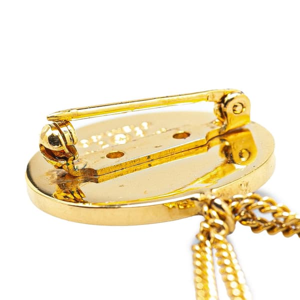 Pre-owned Chanel Gold Plated CC Quilted Flap Bag Brooch Gold