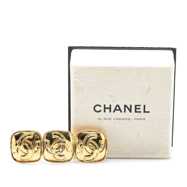 Pre-owned Chanel Gold Plated Triple CC Brooch Gold