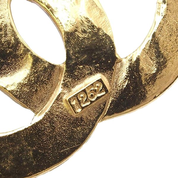 Pre-owned Chanel Gold Plated CC Brooch Gold