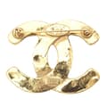Miniatyrbillede 2 af 8: Pre-owned Chanel Gold Plated CC Brooch Gold