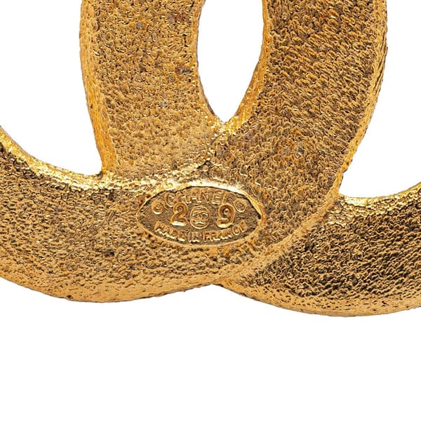 Pre-owned Chanel Gold Plated CC Brooch Gold