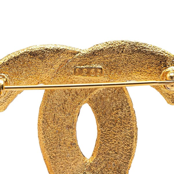 Pre-owned Chanel Gold Plated CC Brooch Gold