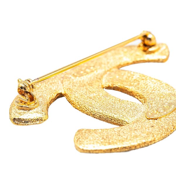 Pre-owned Chanel Gold Plated CC Brooch Gold