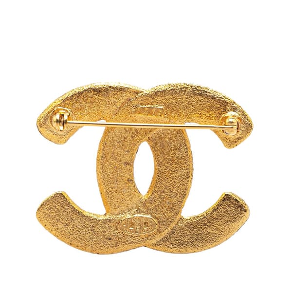 Pre-owned Chanel Gold Plated CC Brooch Gold