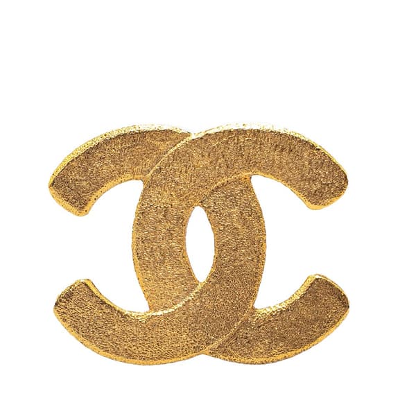 Pre-owned Chanel Gold Plated CC Brooch Gold