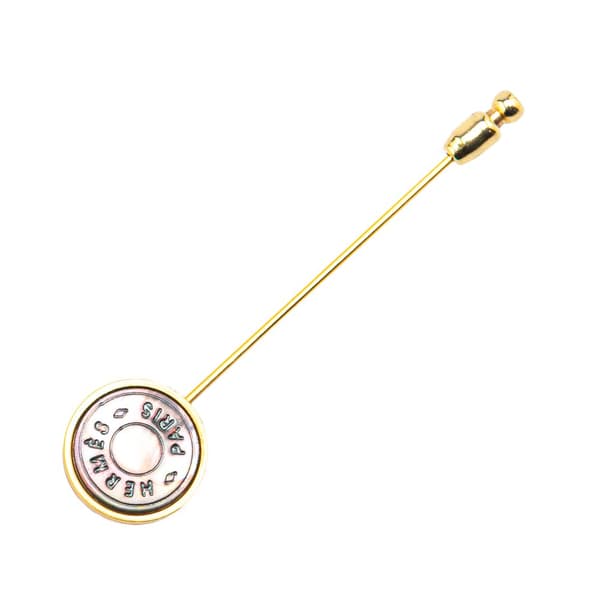 Pre-owned Hermès Gold Plated Clou de Selle Stick Pin Brooch Gold