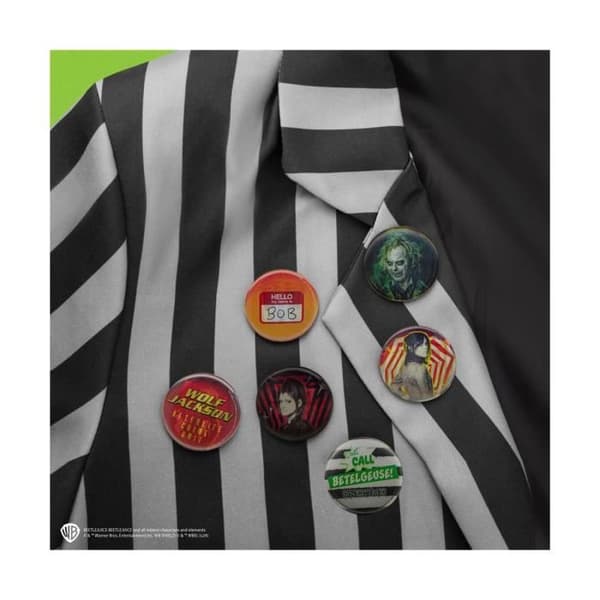 Cinereplicas - Beetlejuice - Paket med 6 knappar Beetlejuice