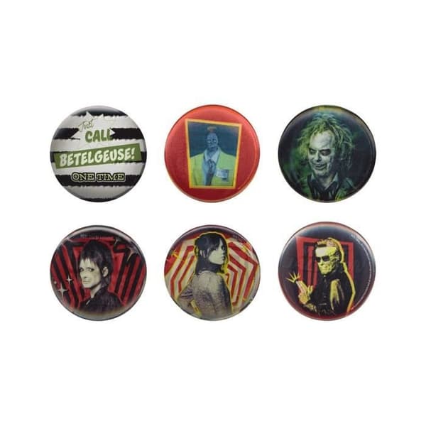Cinereplicas - Beetlejuice - Paket med 6 knappar Beetlejuice
