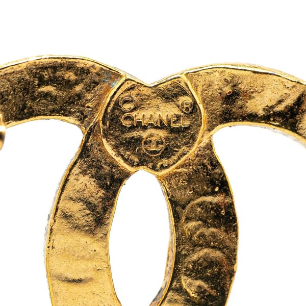Pre-owned Chanel Gold Plated CC Rhinestone Brooch Gold