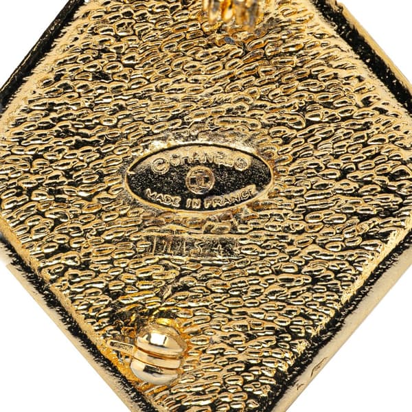 Pre-owned Chanel Gold Plated CC Diamond Brooch Gold