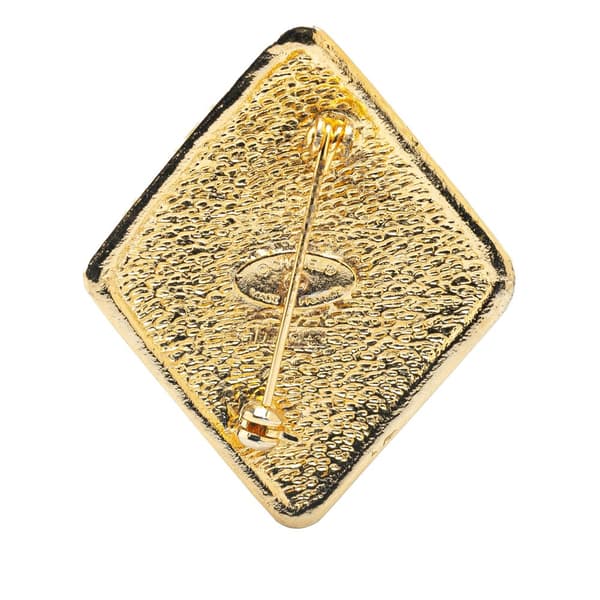 Pre-owned Chanel Gold Plated CC Diamond Brooch Gold