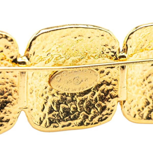 Pre-owned Chanel Gold Plated Triple CC Brooch Gold