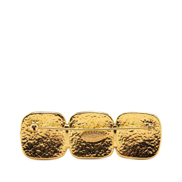 Pre-owned Chanel Gold Plated Triple CC Brooch Gold