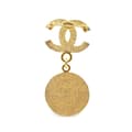 Miniatyrbilde 2 av 5: Pre-owned Chanel Gold Plated CC Medallion Brooch Gold