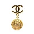 Miniatyrbilde 1 av 5: Pre-owned Chanel Gold Plated CC Medallion Brooch Gold
