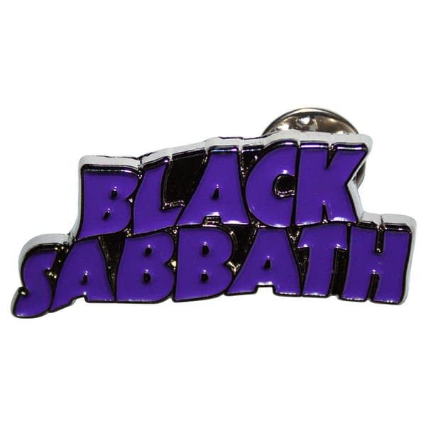 Black Sabbath Purple Wavy Band Logo Pin Badge One Size