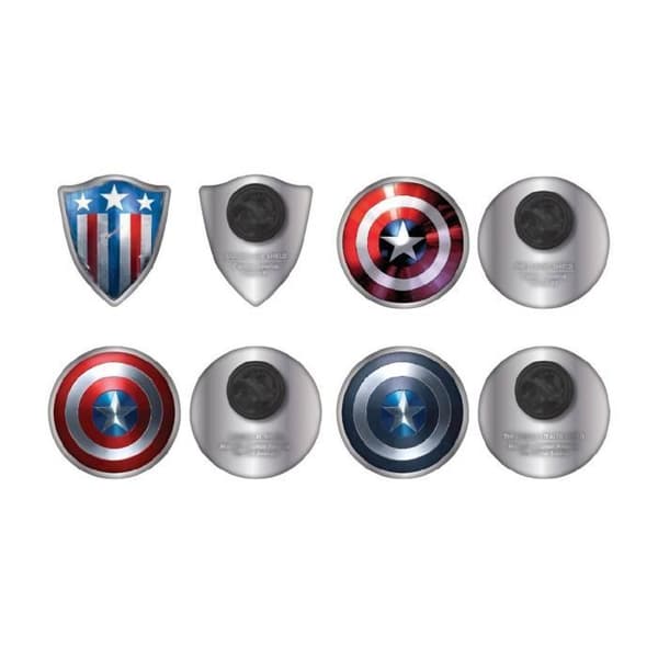 Captain America Marvel Shields Pins Set