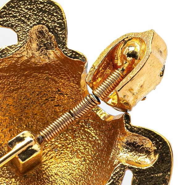 Pre-owned Chanel Gold Plated Turtle Pin Brooch Gold