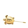 Miniatyrbillede 1 af 6: Pre-owned Chanel Gold Plated Turtle Pin Brooch Gold