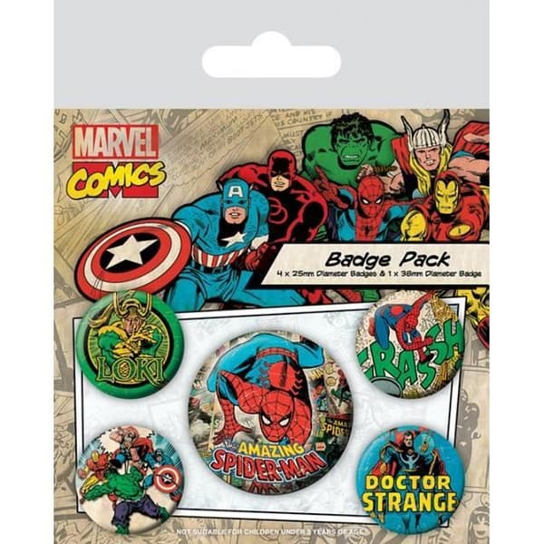 Badgespaket - Marvel - Spiderman - Metall - Röd - Unisex