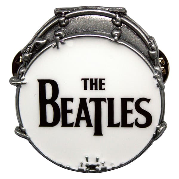 The Beatles Drop T Drum Pin Badge One Size