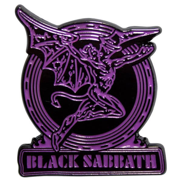 Black Sabbath Purple Text Logo Daemon Pin Badge One Size