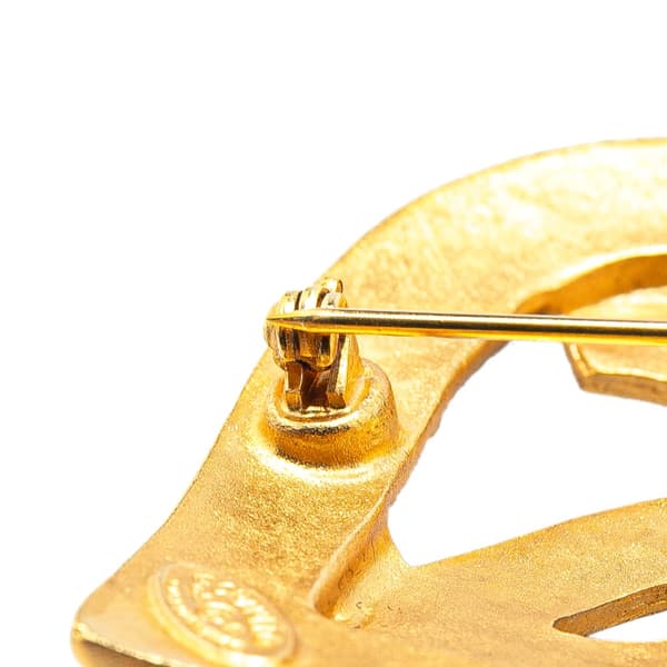 Pre-owned Chanel Gold Plated CC Heart Brooch Gold