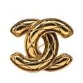 Pikkukuva 1 / 5: Pre-owned Chanel Gold Plated CC Quilted Brooch Gold
