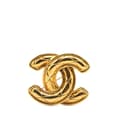 Miniatyrbilde 1 av 4: Pre-owned Chanel Gold Plated CC Quilted Brooch Gold