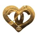 Pikkukuva 2 / 5: Pre-owned Chanel Gold Plated CC Heart Brooch Gold