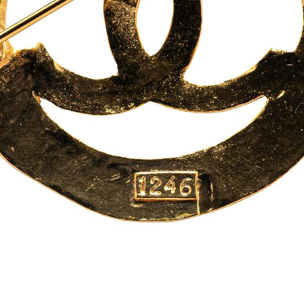 Pre-owned Chanel Gold Plated CC Brooch Gold