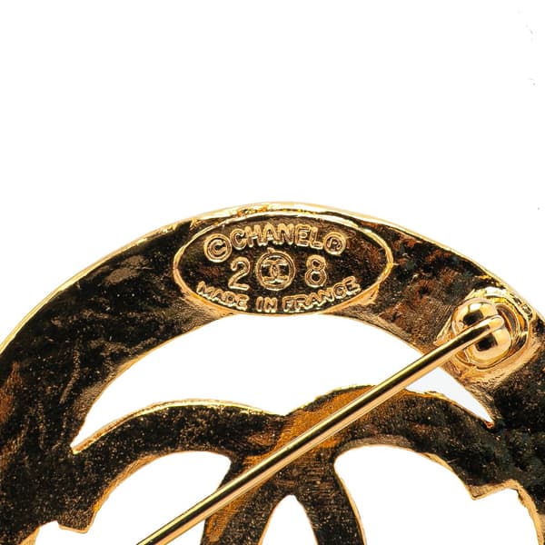 Pre-owned Chanel Gold Plated CC Brooch Gold
