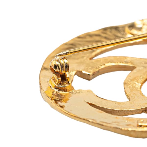 Pre-owned Chanel Gold Plated CC Brooch Gold