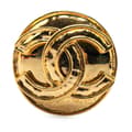 Pikkukuva 1 / 5: Pre-owned Chanel Gold Plated CC Round Brooch Gold