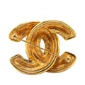 Miniatyrbilde 2 av 4: Pre-owned Chanel Gold Plated CC Quilted Brooch Gold