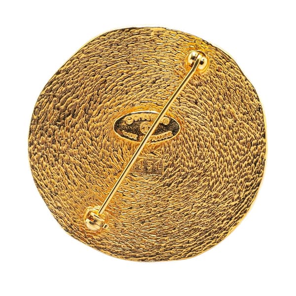 Pre-owned Chanel Gold Plated 31 Rue Cambon Round Brooch Gold